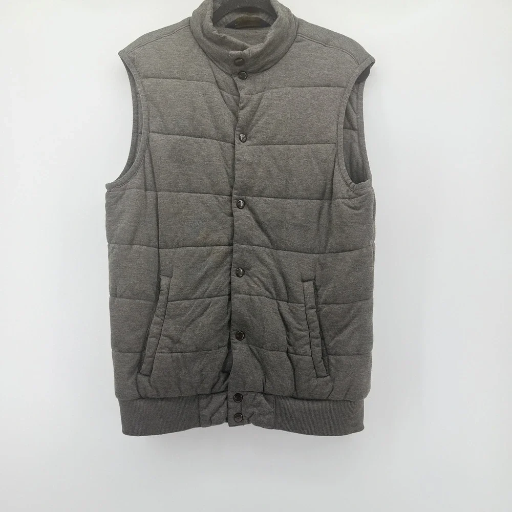 Polo Golf Ralph Lauren Mens Large Gray Quilted‎ Puffer Vest Modal Lyocell Blend